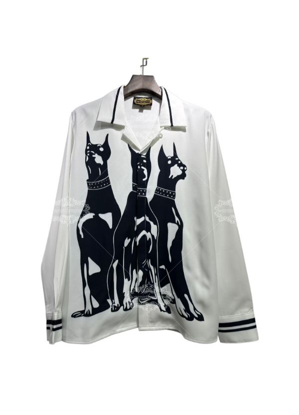 Kemeja Kasual Bermotif Doberman Resort-Fit Premium | Celana Panjang Pria Campuran Sutra