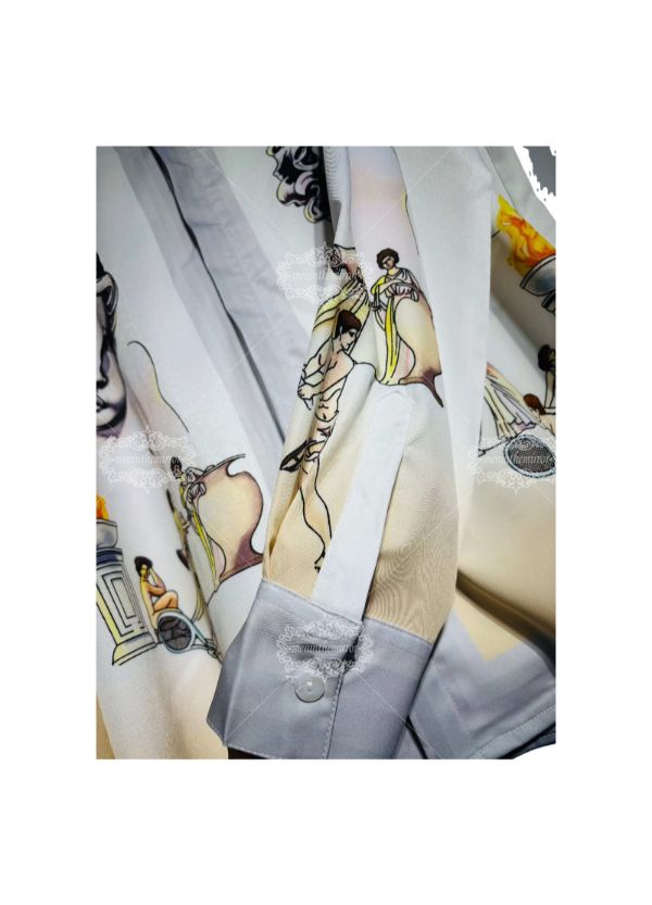 Kemeja Medusa Baroque yang Mewah | Celana Pendek Luxe Gelap