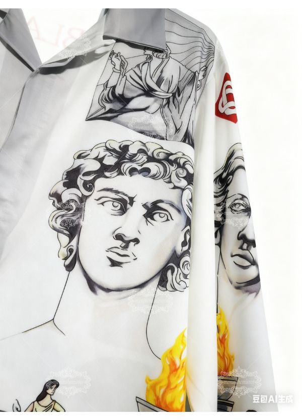 Kemeja Medusa Baroque yang Mewah | Celana Pendek Luxe Gelap