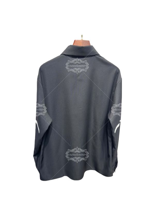 Kemeja Logo Aksara AMIRI Hitam | Kerah Santai