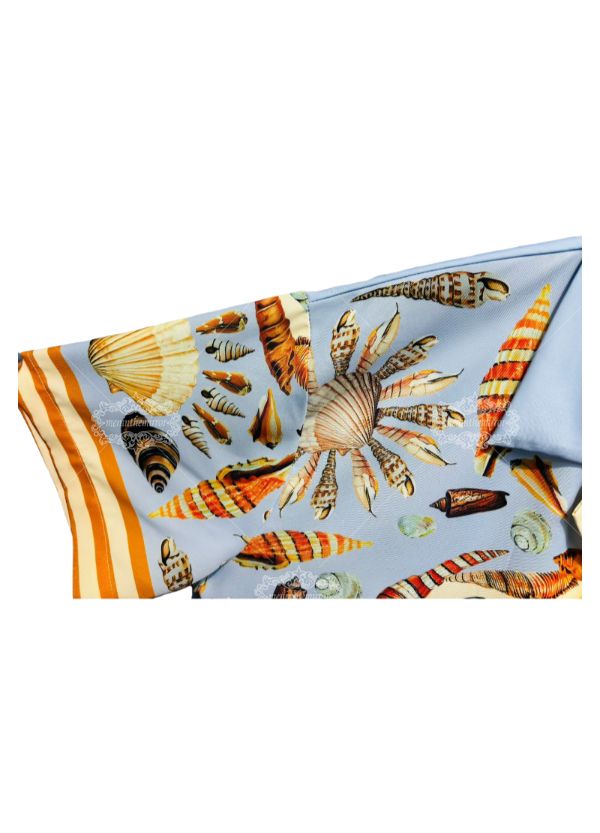 Kemeja Maritim Kerang Biru Muda | Film Pendek Resor Retro