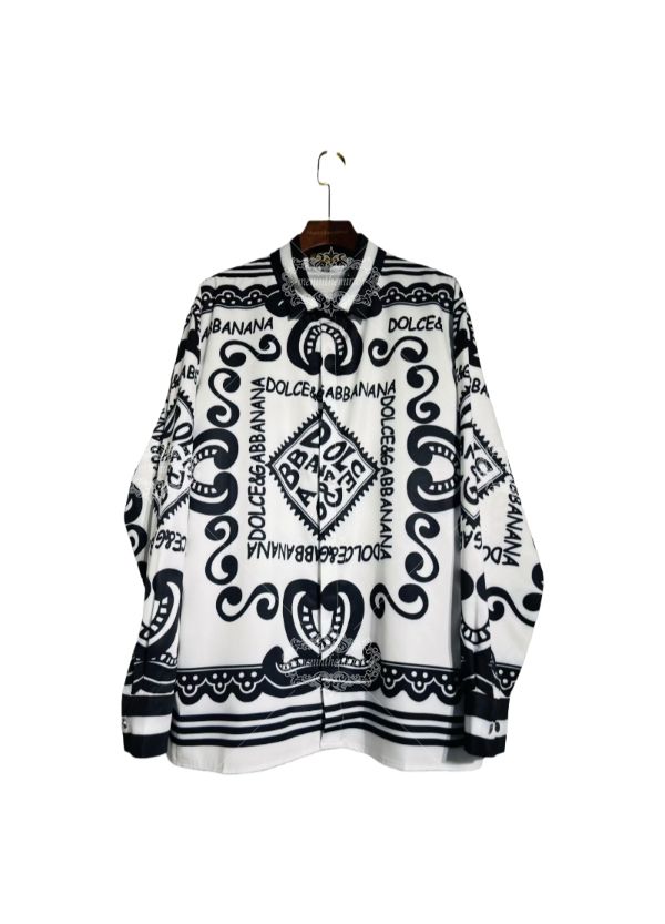 Kemeja Syal Logo Sisilia Monokrom | Kerah Santai