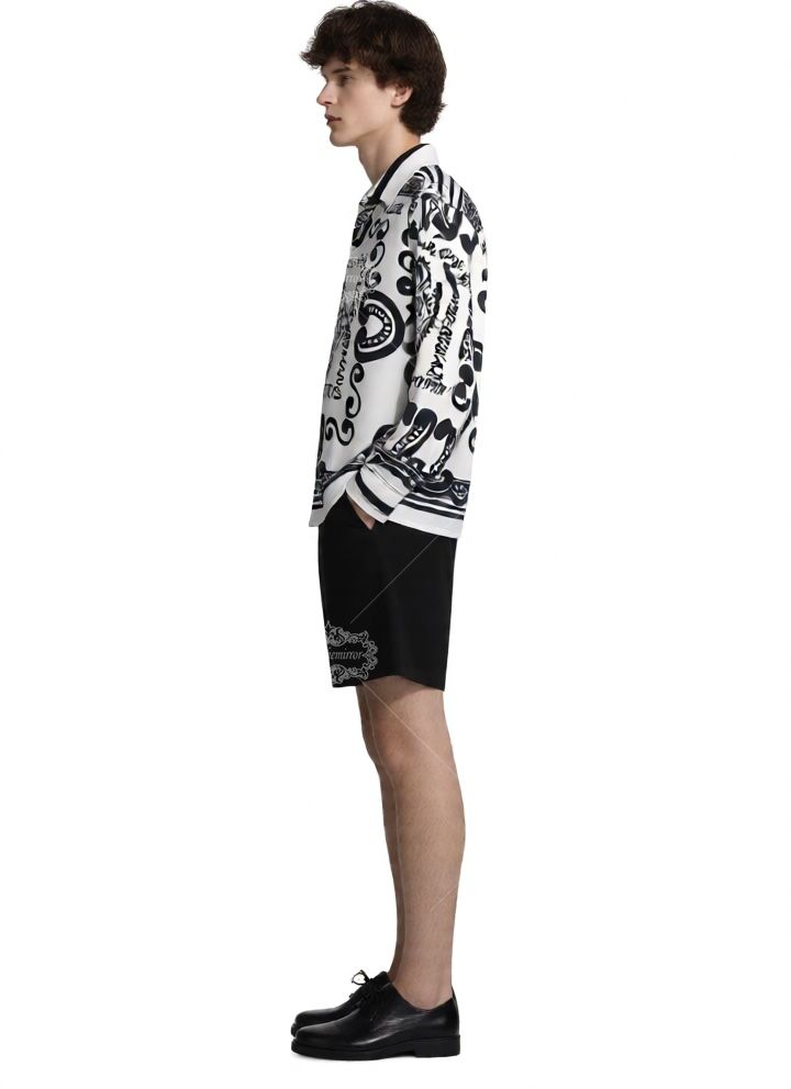 Kemeja Syal Logo Sisilia Monokrom | Kerah Santai