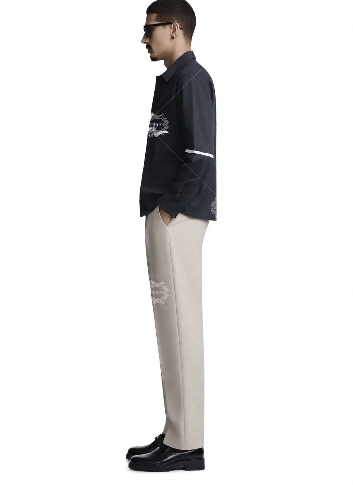 Kemeja Logo Aksara AMIRI Hitam | Kerah Santai