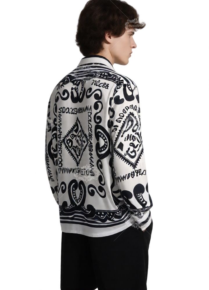 Kemeja Syal Logo Sisilia Monokrom | Kerah Santai