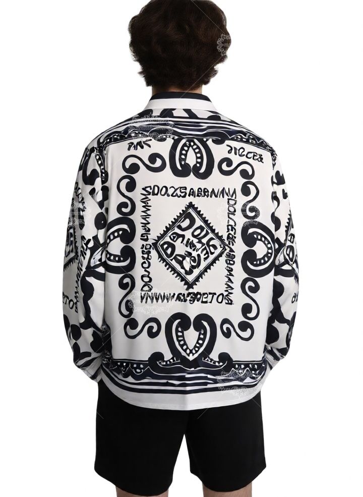 Kemeja Syal Logo Sisilia Monokrom | Kerah Santai