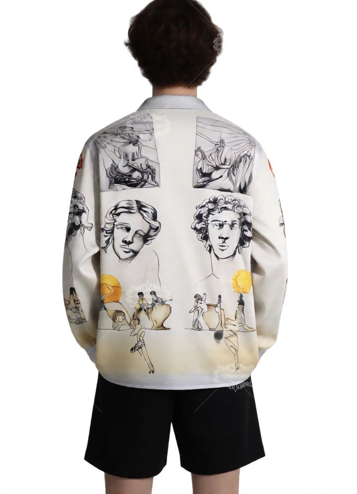 Kemeja Medusa Baroque yang Mewah | Celana Pendek Luxe Gelap