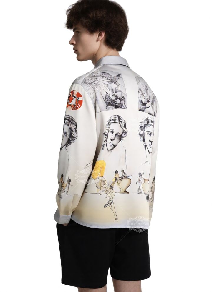 Kemeja Medusa Baroque yang Mewah | Celana Pendek Luxe Gelap